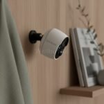 스마트 무선 현관 CCTV surface material: Warm, light-toned oak