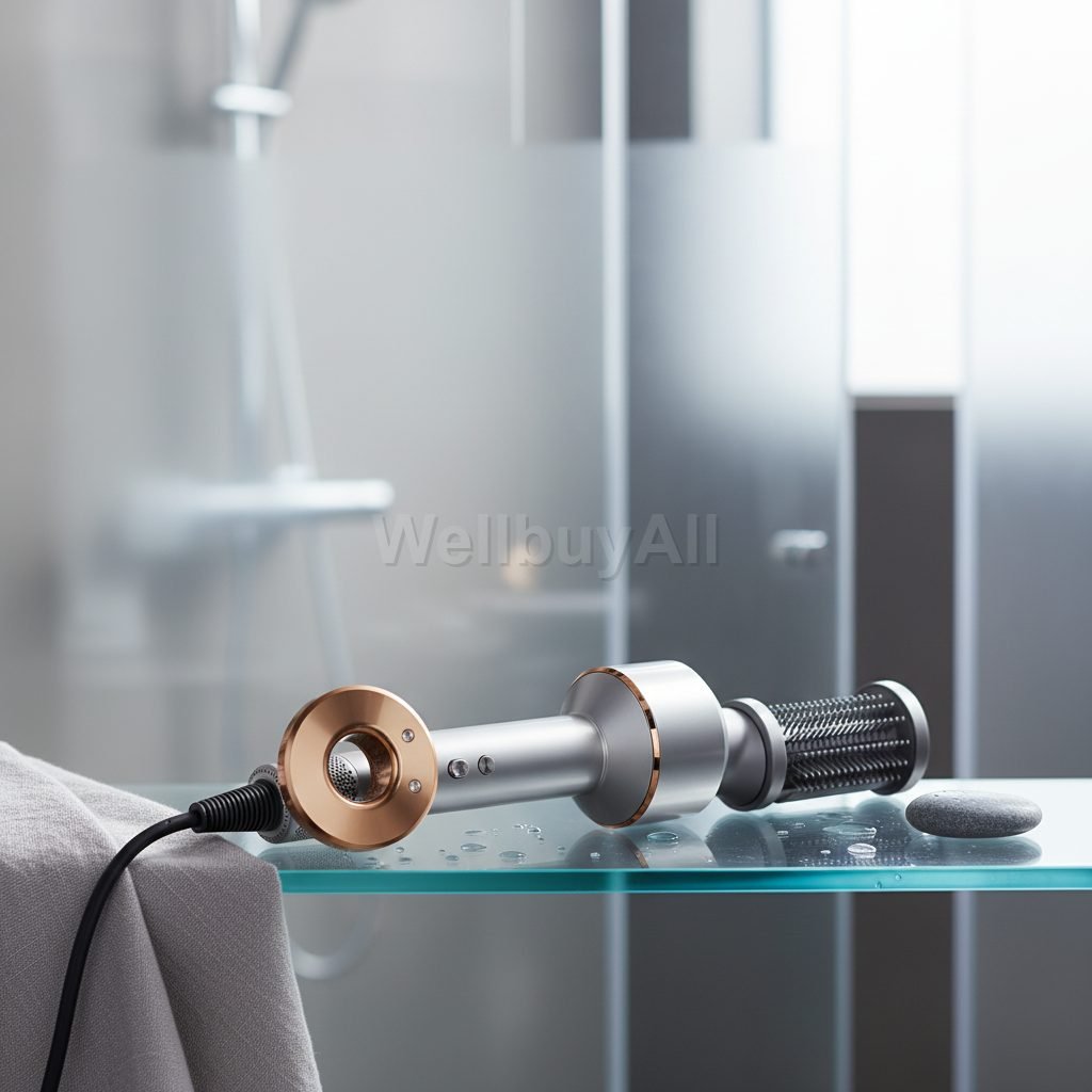다이슨 슈퍼소닉 HD15 Surface: Frosted glass shelf. Props: A f