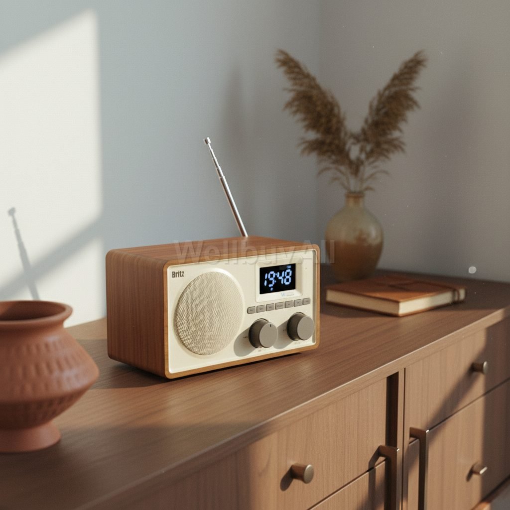 올인원 레트로 라디오 surface: Mid-century modern credenza in