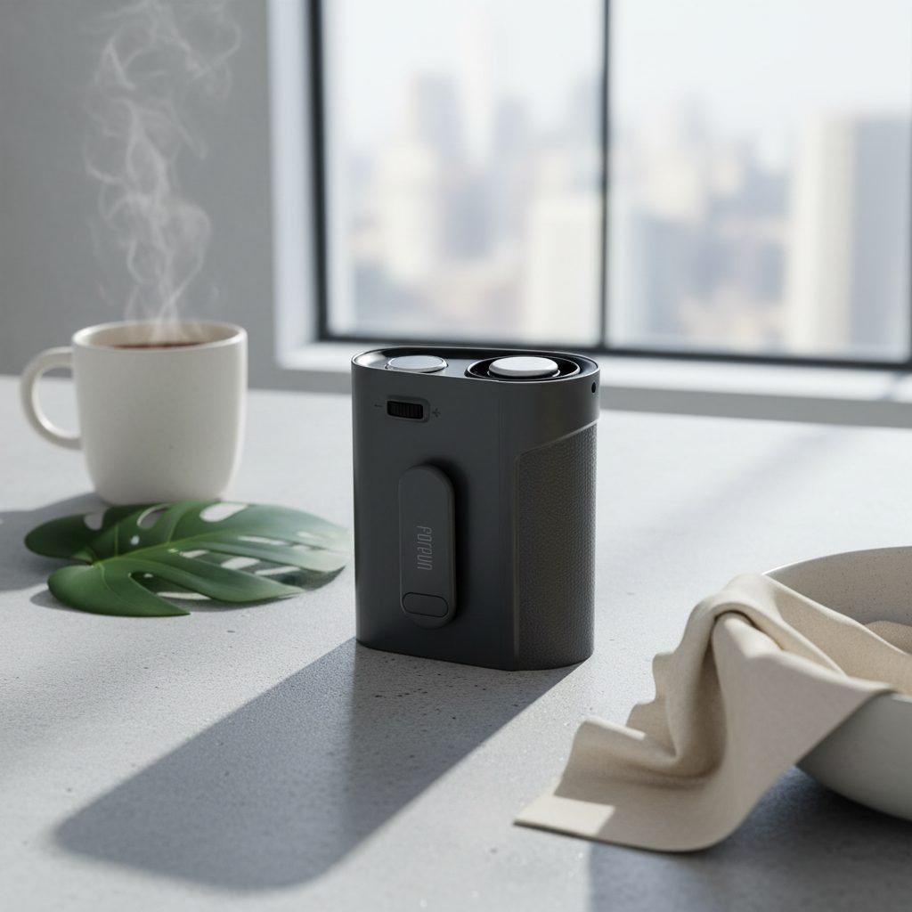 냉각 허리 손 선풍기 surface: Smooth, light grey concrete cou