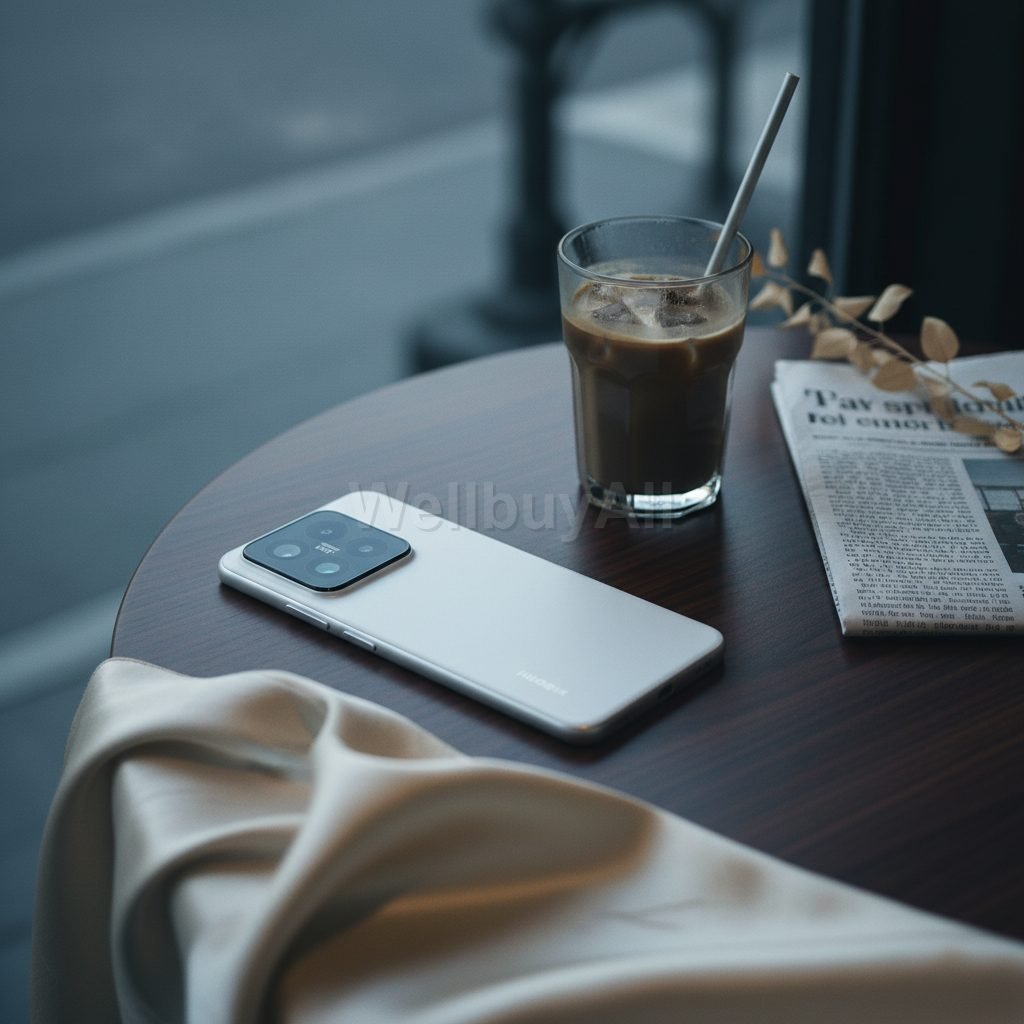 샤오미 15 자급제 Dark walnut cafe table, with a
